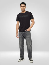 Men T-Shirt Graphic Black Regular Fit