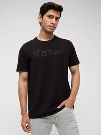 Men T-Shirt Graphic Black Regular Fit
