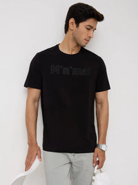 Men T-Shirt Graphic Black Regular Fit