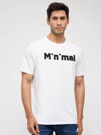 Men T-Shirt Graphic White Regular Fit