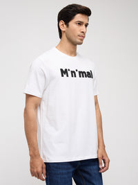 Men T-Shirt Graphic White Regular Fit
