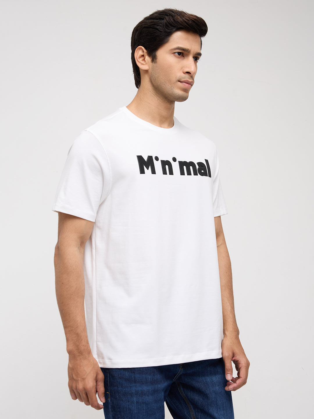 Men T-Shirt Graphic White Regular Fit