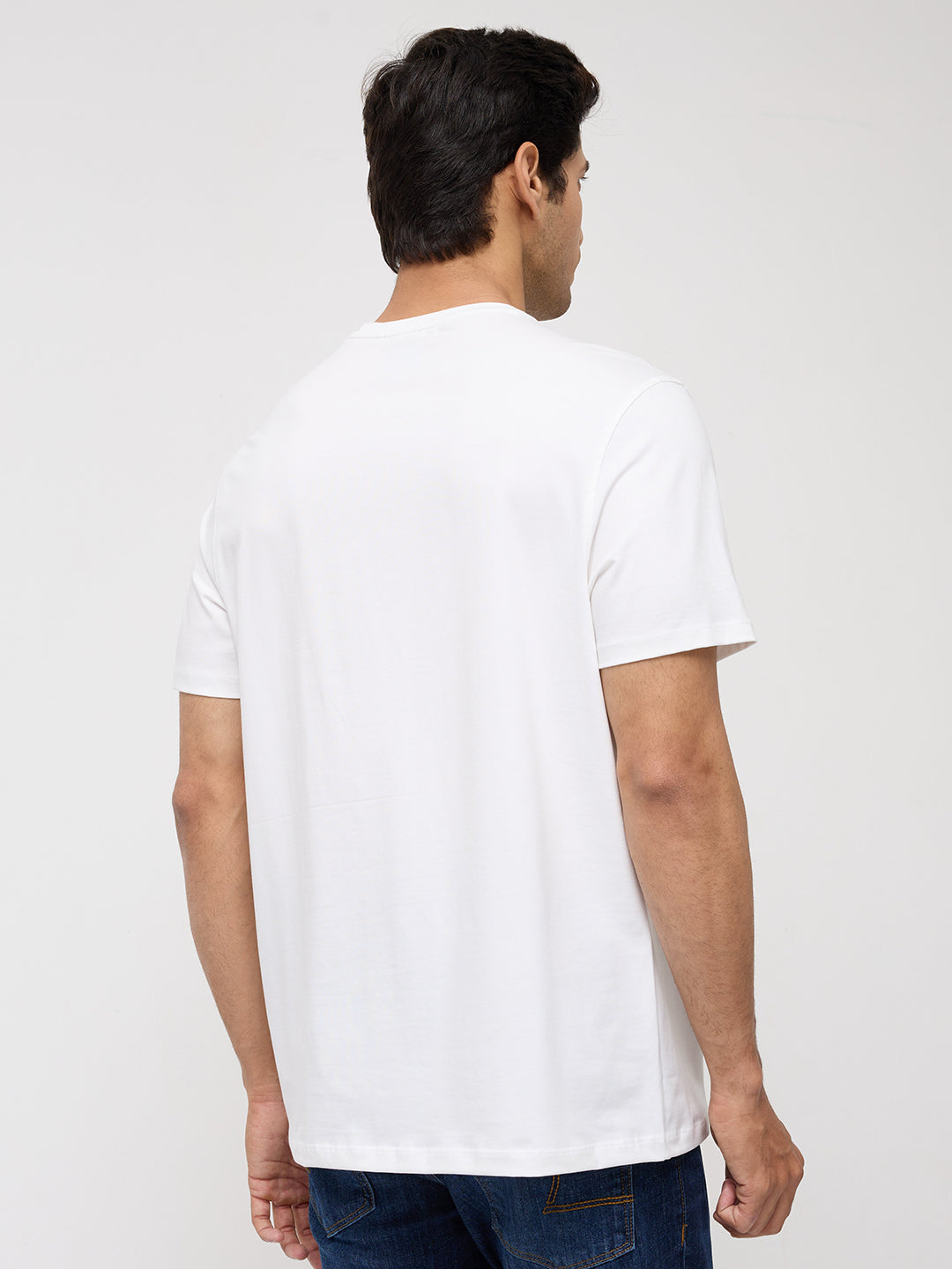 Men T-Shirt Graphic White Regular Fit