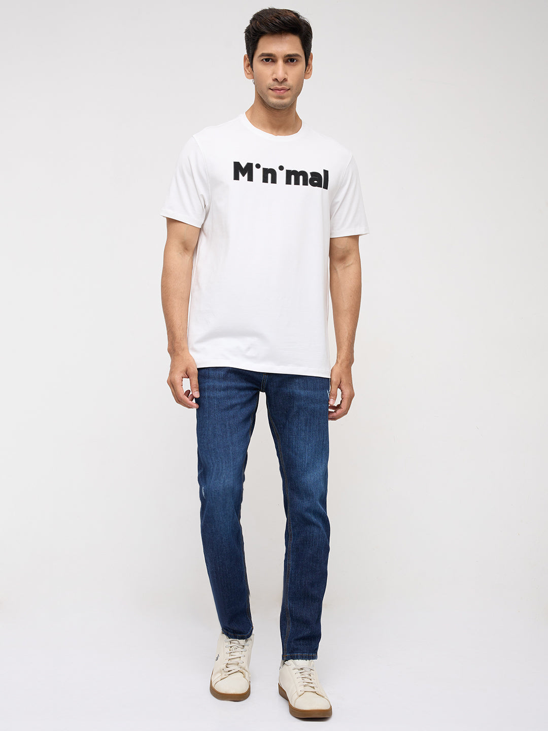 Men T-Shirt Graphic White Regular Fit
