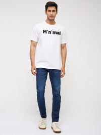 Men T-Shirt Graphic White Regular Fit