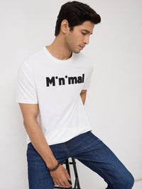 Men T-Shirt Graphic White Regular Fit