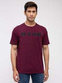 Men T-Shirt Graphic Red Regular Fit
