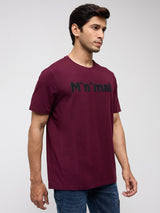 Men T-Shirt Graphic Red Regular Fit