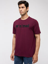 Men T-Shirt Graphic Red Regular Fit