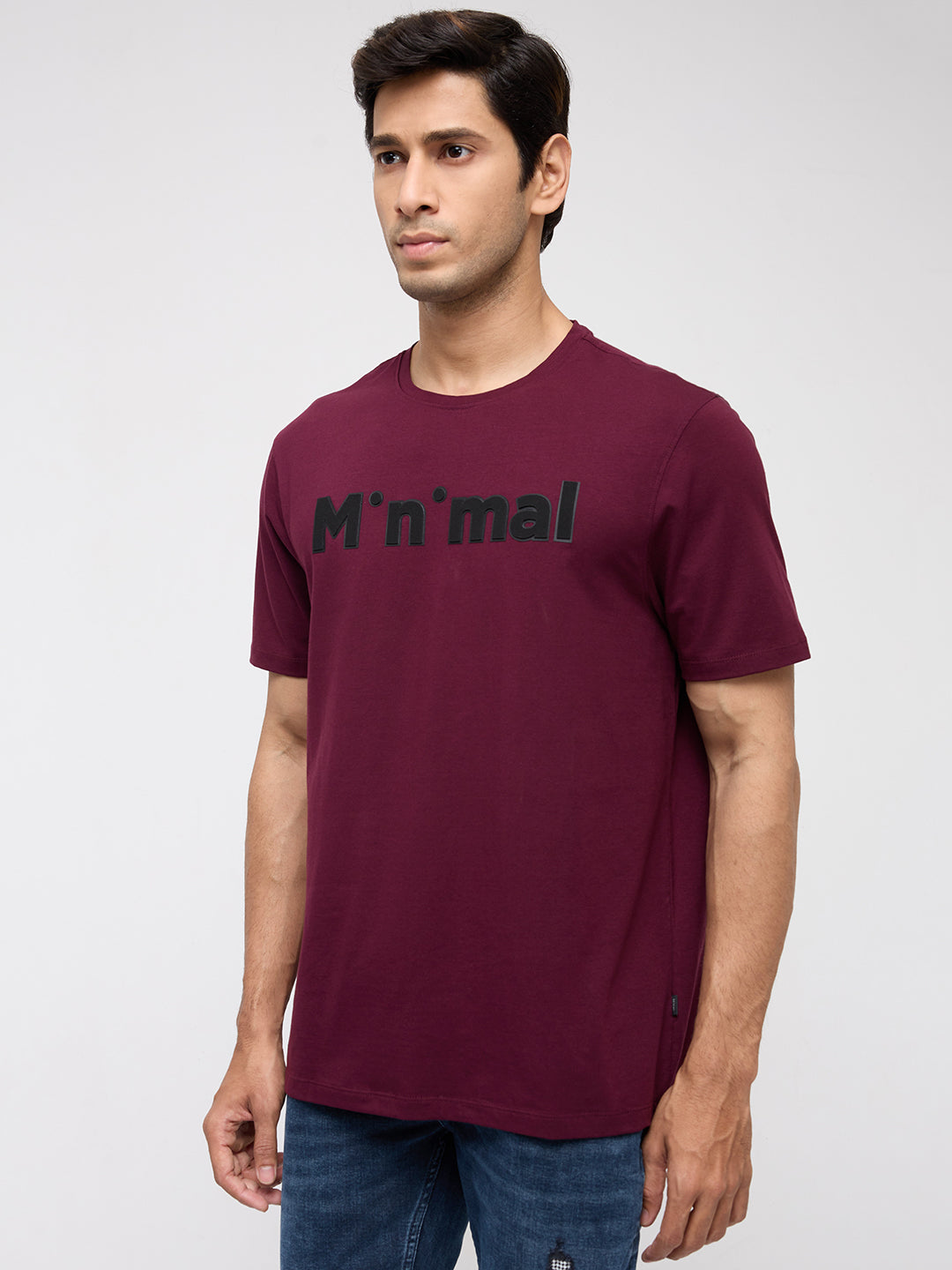 Men T-Shirt Graphic Red Regular Fit