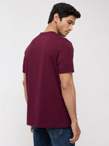 Men T-Shirt Graphic Red Regular Fit