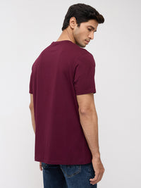 Men T-Shirt Graphic Red Regular Fit