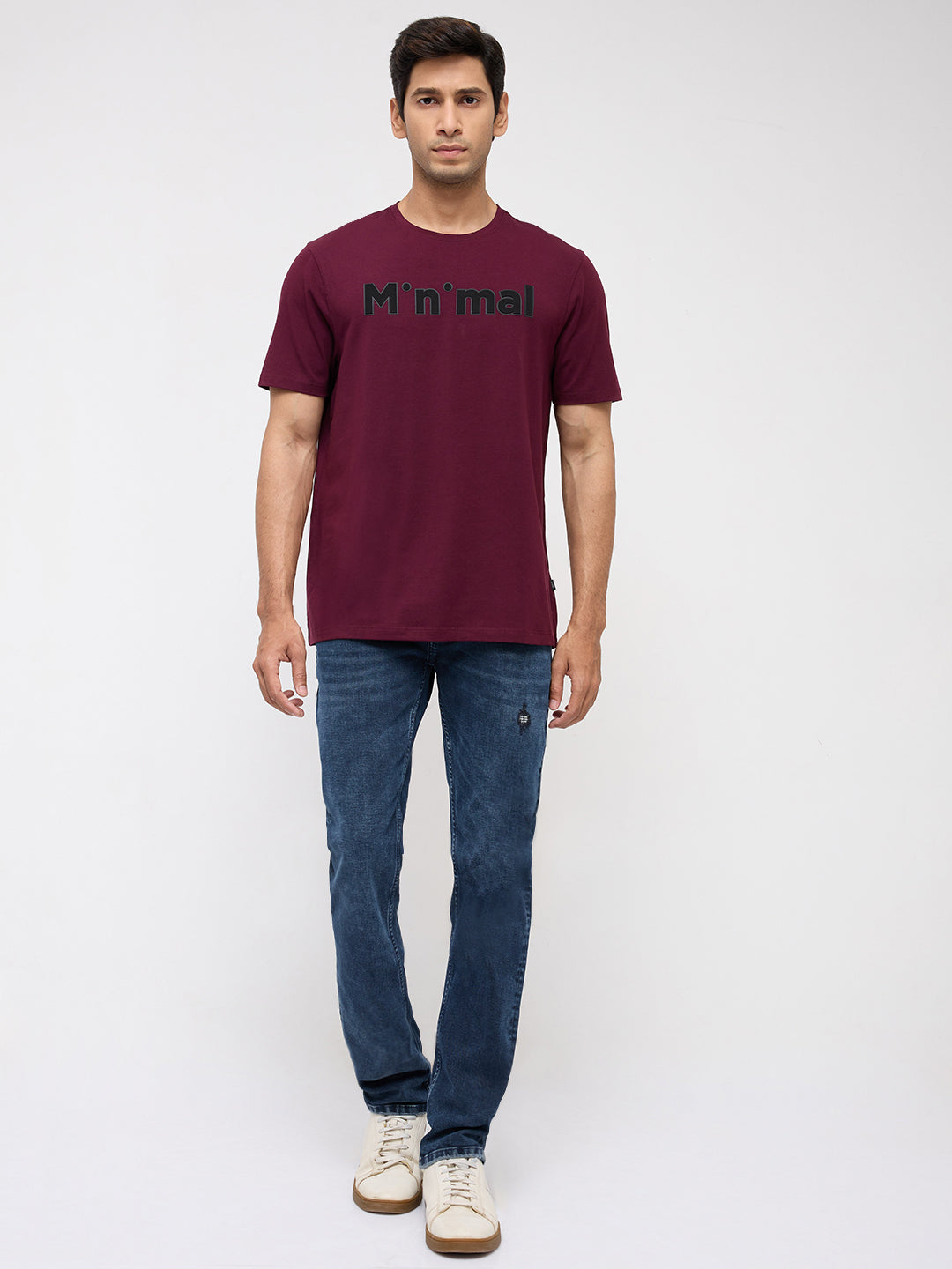 Men T-Shirt Graphic Red Regular Fit