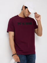 Men T-Shirt Graphic Red Regular Fit