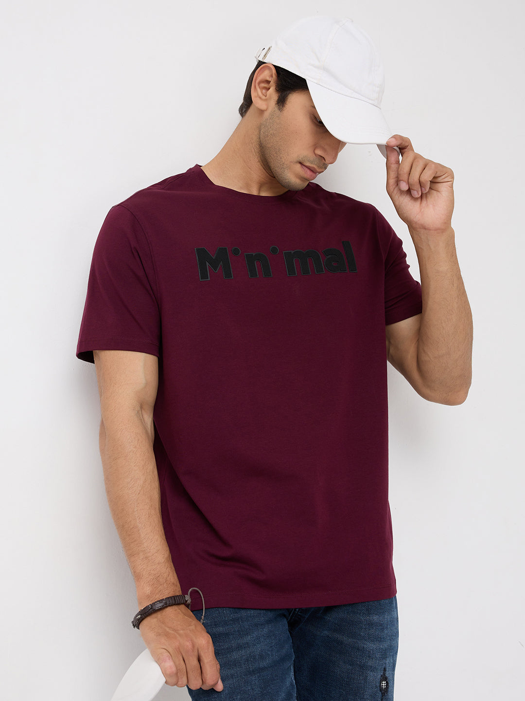 Men T-Shirt Graphic Red Regular Fit