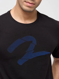 Men T-Shirt Graphic Black Regular Fit