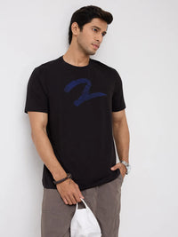 Men T-Shirt Graphic Black Regular Fit