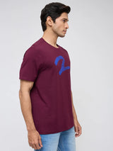 Men T-Shirt Graphic Red Regular Fit