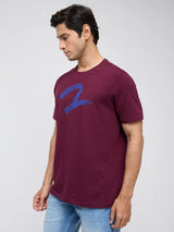 Men T-Shirt Graphic Red Regular Fit