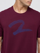 Men T-Shirt Graphic Red Regular Fit