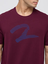 Men T-Shirt Graphic Red Regular Fit