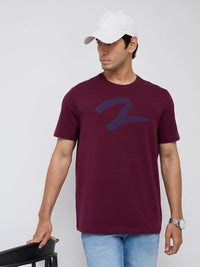 Men T-Shirt Graphic Red Regular Fit