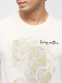 Men T-Shirt Graphic Off White Regular Fit
