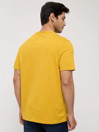 Men T-Shirt Graphic Yellow Regular Fit