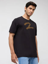 Men T-Shirt Graphic Black Regular Fit