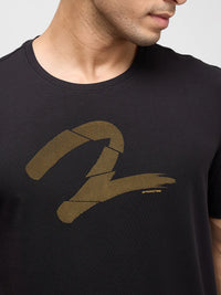 Men T-Shirt Graphic Black Regular Fit
