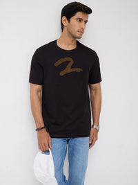 Men T-Shirt Graphic Black Regular Fit
