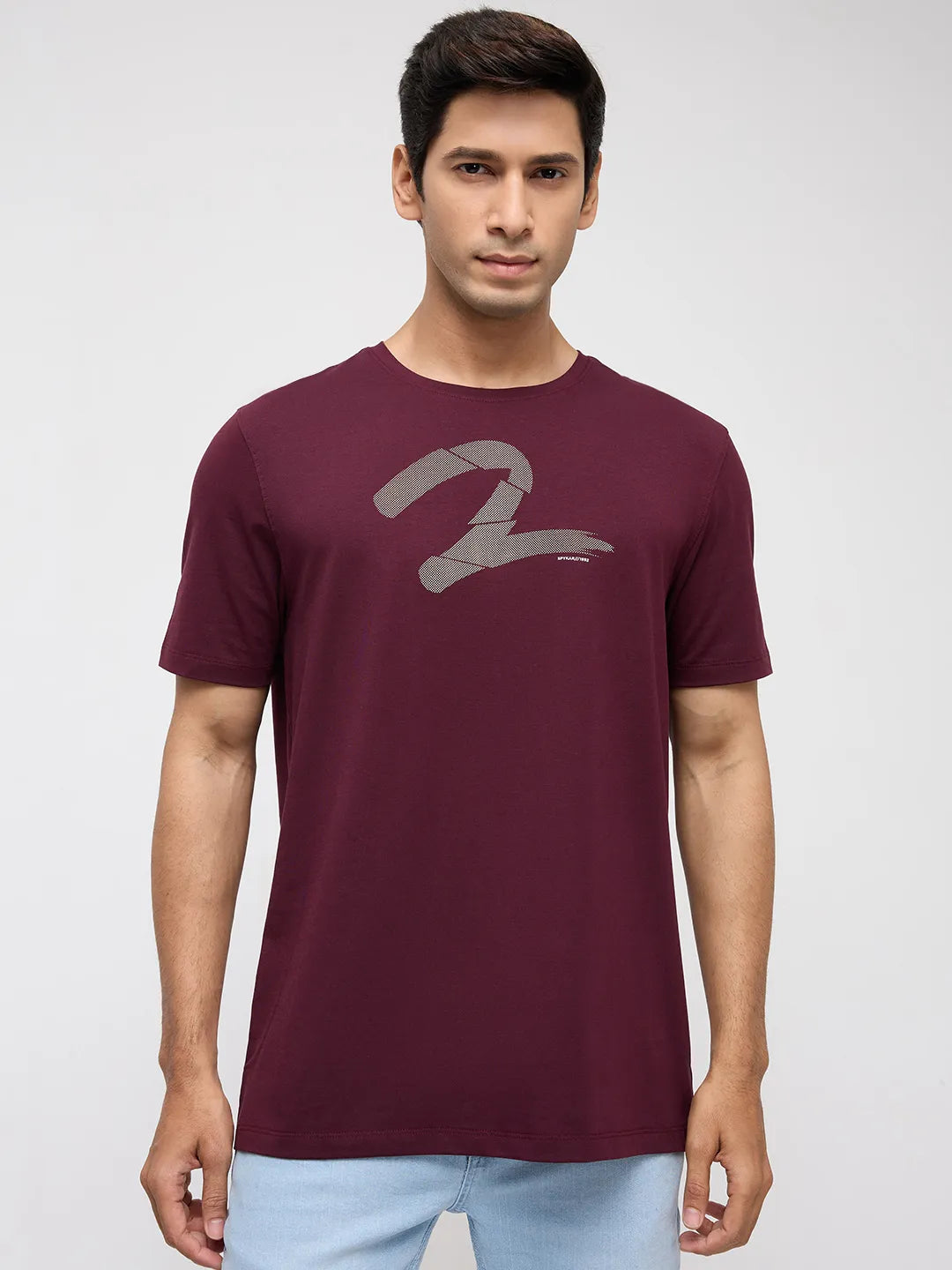 Men T-Shirt Graphic Red Regular Fit