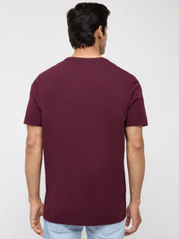 Men T-Shirt Graphic Red Regular Fit