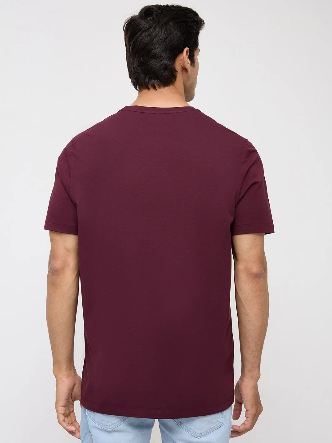 Men T-Shirt Graphic Red Regular Fit
