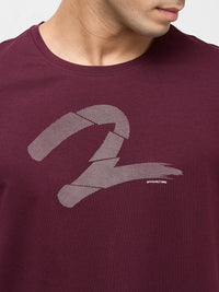 Men T-Shirt Graphic Red Regular Fit