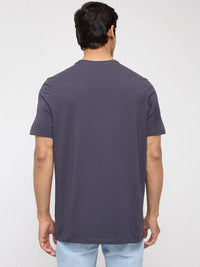 Men T-Shirt Graphic Grey Regular Fit