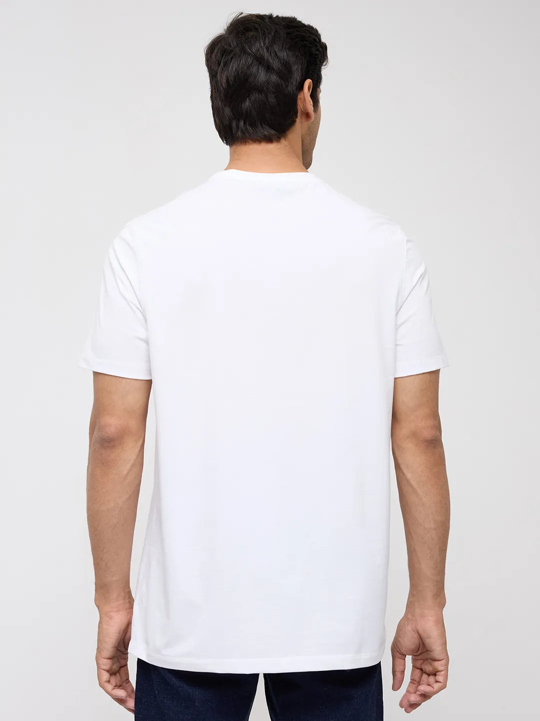 Men T-Shirt Graphic White Regular Fit