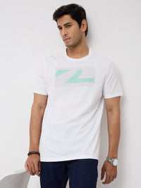 Men T-Shirt Graphic White Regular Fit