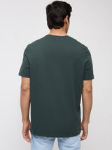Men T-Shirt Graphic Green Regular Fit