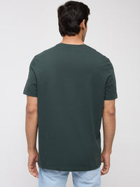 Men T-Shirt Graphic Green Regular Fit