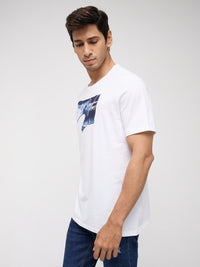 Men T-Shirt Graphic White Regular Fit