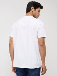 Men T-Shirt Graphic White Regular Fit