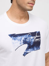 Men T-Shirt Graphic White Regular Fit