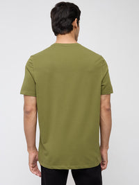 Men T-Shirt Graphic Green Regular Fit
