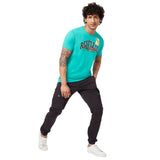 Men T-Shirt Solid Green Slim Fit