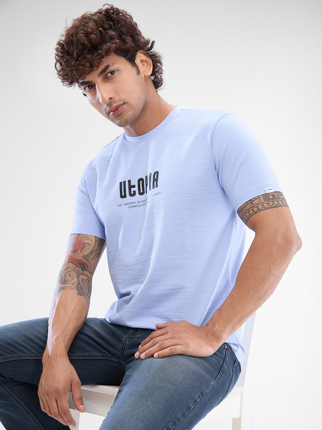 SPYKAR Men Typography Printed Slim Fit T-shirt