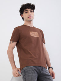 Men T-Shirt Brown Slim Fit