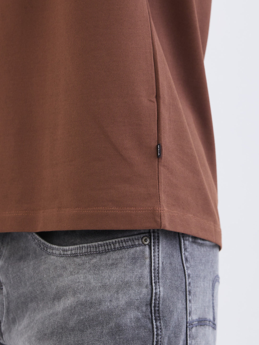 Spykar Bison Brown Slim Fit Casual T-Shirt For Men