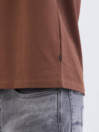 Men T-Shirt Brown Slim Fit