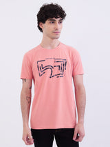Men T-Shirt Pink Slim Fit